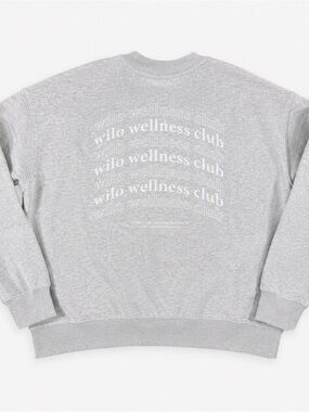 Wilo The Label Wellness Club Gray Oversized Crewneck Sweatshirt M